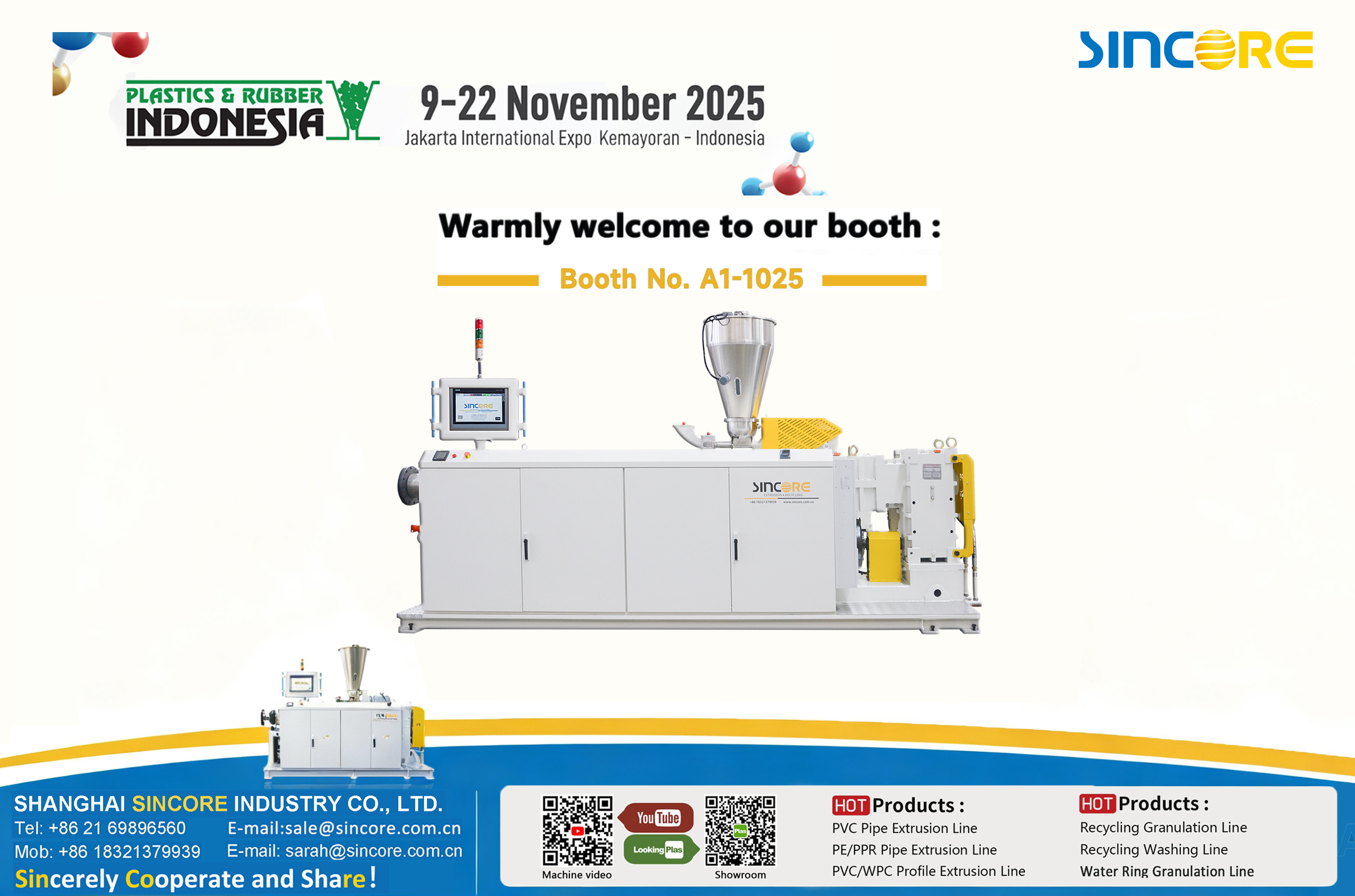 热烈欢迎来到我们的展位：印度尼西亚塑料和橡胶展位号：A1-1025 2025 